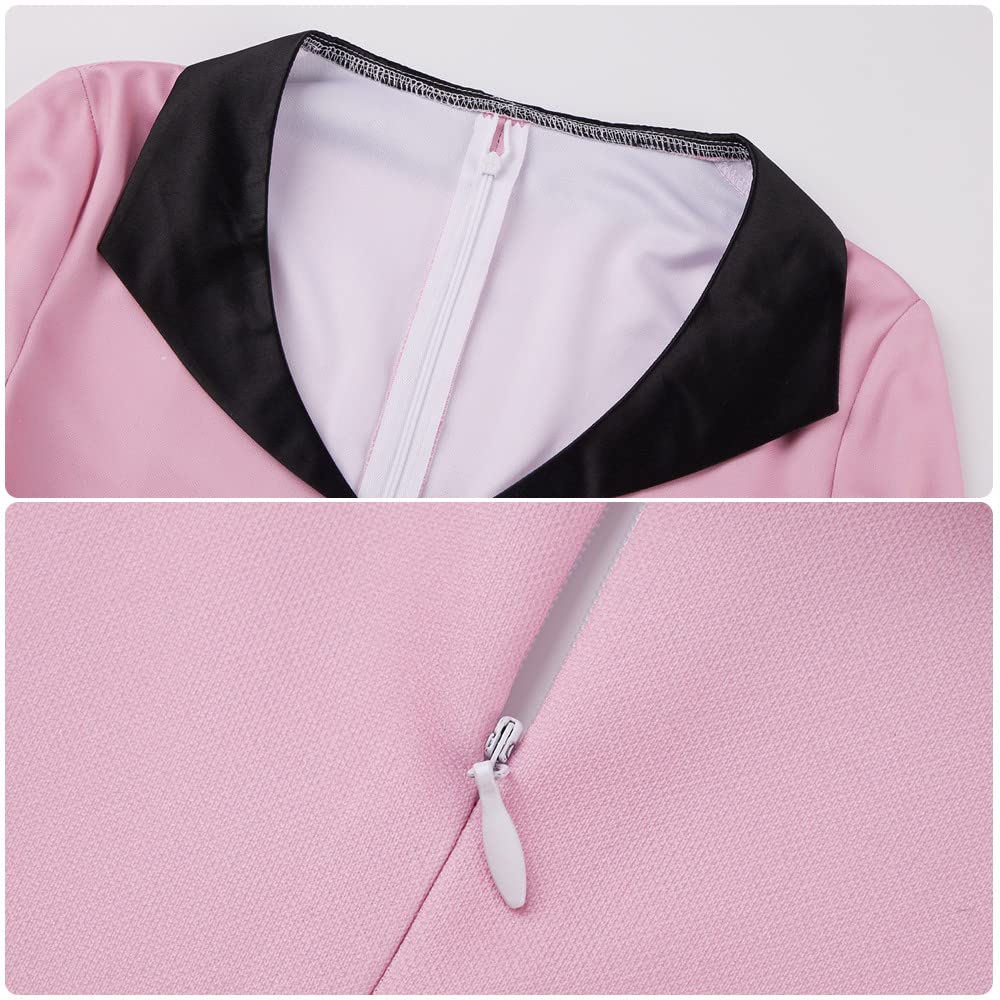 [AwwwCos] ハズビンホテル コスプレ エンジェル ダスト Angel Dust コスプレ衣装 6点セット アニメ コスプレ ピンク ユニフォーム 制服 ドレス 女性用 コスプレ服 アニメイベン