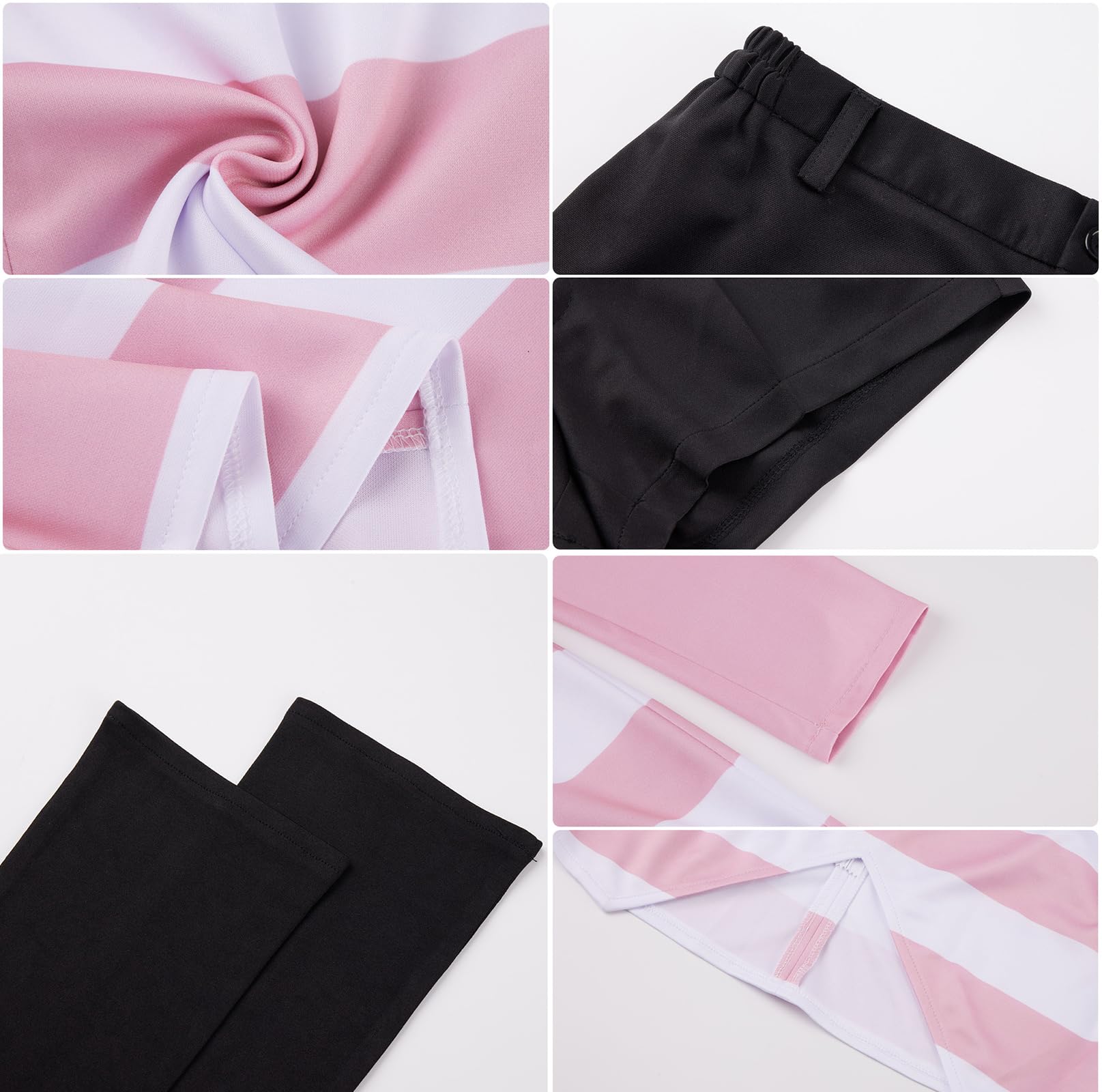 [AwwwCos] ハズビンホテル コスプレ エンジェル ダスト Angel Dust コスプレ衣装 6点セット アニメ コスプレ ピンク ユニフォーム 制服 ドレス 女性用 コスプレ服 アニメイベン