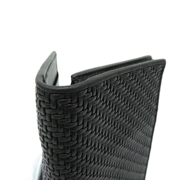 エルメネジルドゼニア ブラック 編み込み 財布 長財布 メンズ 【中古】 エルメネジルドゼニア ブラック 編み込み 財布 長財布 メンズ 【中古】