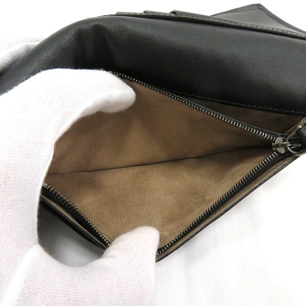 エルメネジルドゼニア ブラック 編み込み 財布 長財布 メンズ 【中古】 エルメネジルドゼニア ブラック 編み込み 財布 長財布 メンズ 【中古】