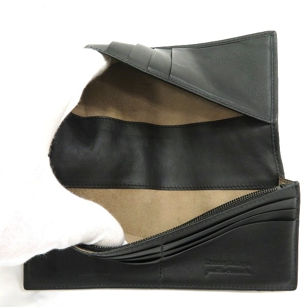 エルメネジルドゼニア ブラック 編み込み 財布 長財布 メンズ 【中古】 エルメネジルドゼニア ブラック 編み込み 財布 長財布 メンズ 【中古】