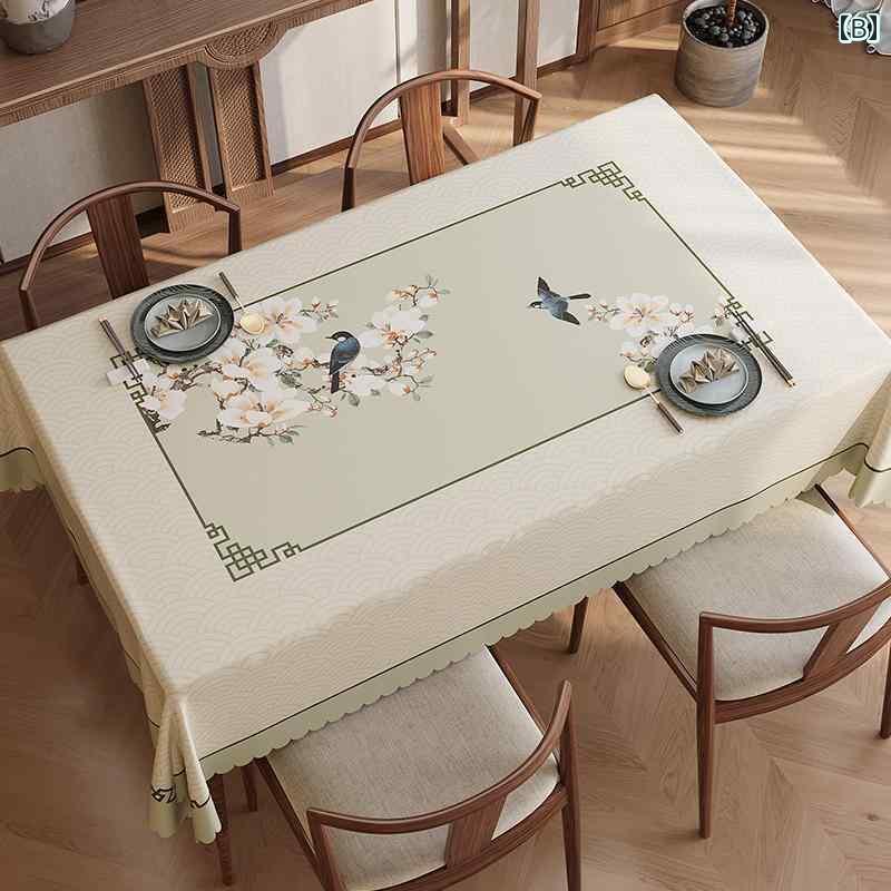 テーブルクロス おしゃれ インテリア ティー コーヒー カバー 家庭 レストラン カフェ 喫茶店 ダイニング チャイナ風 防水 耐油 PVC リビング ルーム ダイニング マット