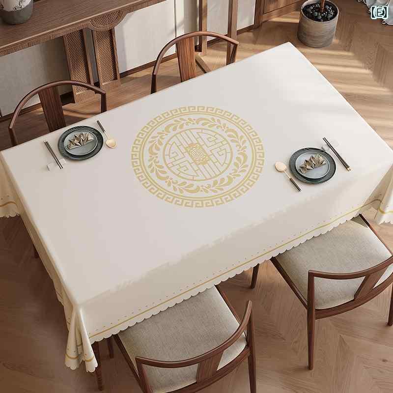 テーブルクロス おしゃれ インテリア ティー コーヒー カバー 家庭 レストラン カフェ 喫茶店 ダイニング チャイナ風 防水 耐油 PVC リビング ルーム ダイニング マット