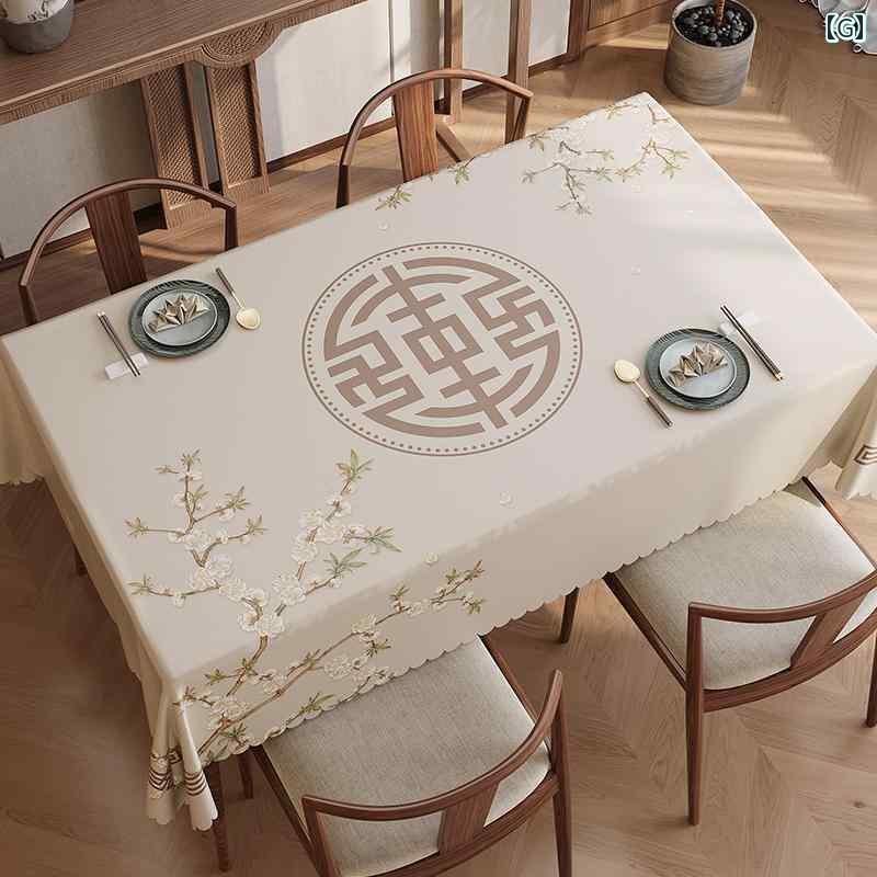 テーブルクロス おしゃれ インテリア ティー コーヒー カバー 家庭 レストラン カフェ 喫茶店 ダイニング チャイナ風 防水 耐油 PVC リビング ルーム ダイニング マット