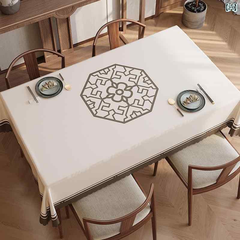 テーブルクロス おしゃれ インテリア ティー コーヒー カバー 家庭 レストラン カフェ 喫茶店 ダイニング チャイナ風 防水 耐油 PVC リビング ルーム ダイニング マット