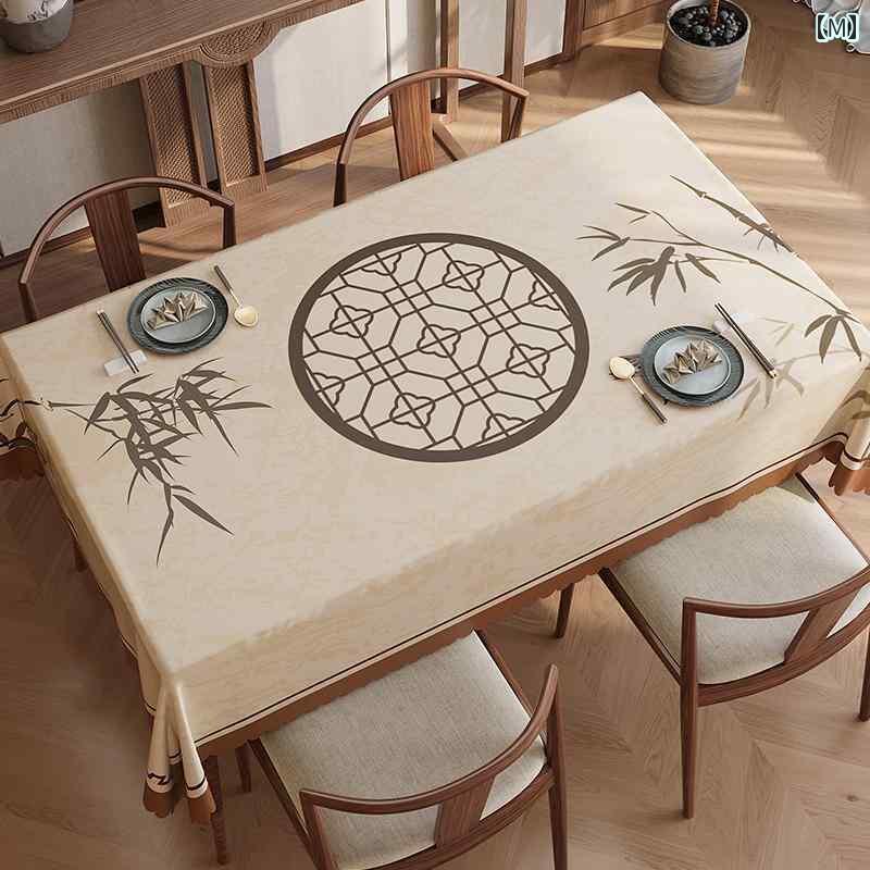 テーブルクロス おしゃれ インテリア ティー コーヒー カバー 家庭 レストラン カフェ 喫茶店 ダイニング チャイナ風 防水 耐油 PVC リビング ルーム ダイニング マット
