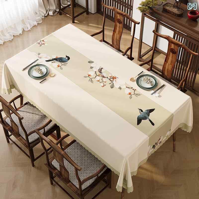 テーブルクロス おしゃれ インテリア ティー コーヒー カバー 家庭 レストラン カフェ 喫茶店 ダイニング チャイナ風 防水 耐油 PVC リビング ルーム ダイニング マット