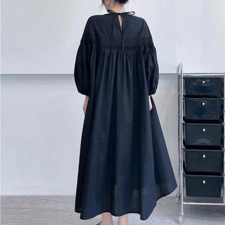 ロングワンピース ワンピース レディース 春ワンピ 九分袖 Aライン シャツワンピース 綿 大きいサイズ 体型カバー 大人 可愛い コットン