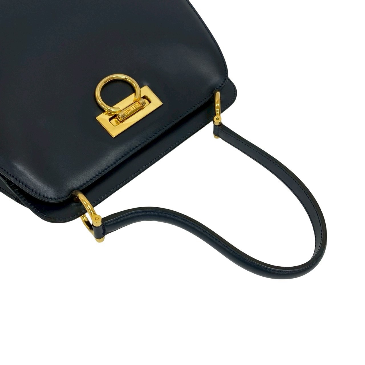 ヴィンテージ ダブルフェイス ガンチーニ 金具ハンドバッグ レザー