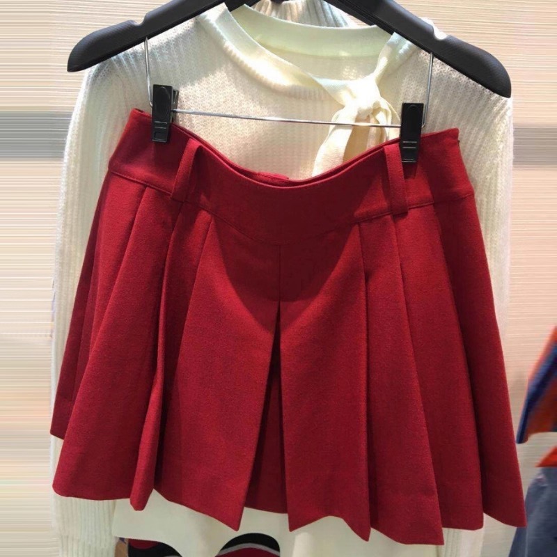 ボトムス スカート プリーツスカート ハイウエスト ポケット ミニ丈 可愛い かわいい 大人可愛い きれいめ シンプル 上品 おしゃれ カジュアル レトロ こなれ感 個性的 主役級 存在感 抜け感