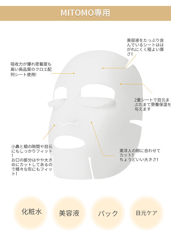 MITOMO パック マスク シートマスク フェイスパック フェイスマスク 美容マスク 保湿 スキンケア 肌荒れ プレゼント お返し 毛穴 潤い 日本製　MITOMOフェイスマスク福袋個別200枚