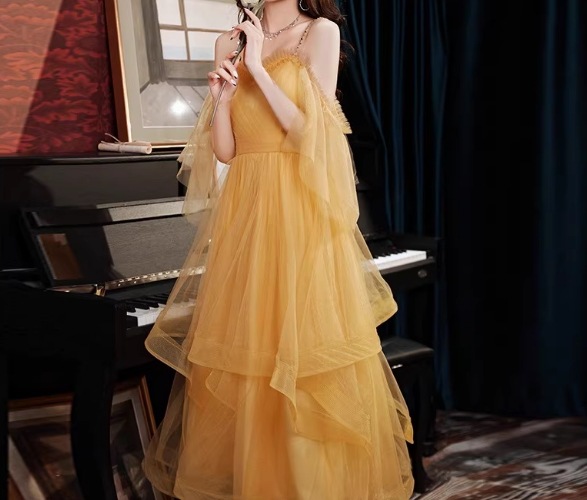 カラードレス イエロー キャミソール ドロップショルダー ミニワンピース ファスナー 演奏会 カラードレス イエロー キャミソール ドロップショルダー ミニワンピース ファスナー 演奏会