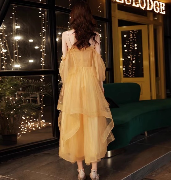 カラードレス イエロー キャミソール ドロップショルダー ミニワンピース ファスナー 演奏会 カラードレス イエロー キャミソール ドロップショルダー ミニワンピース ファスナー 演奏会