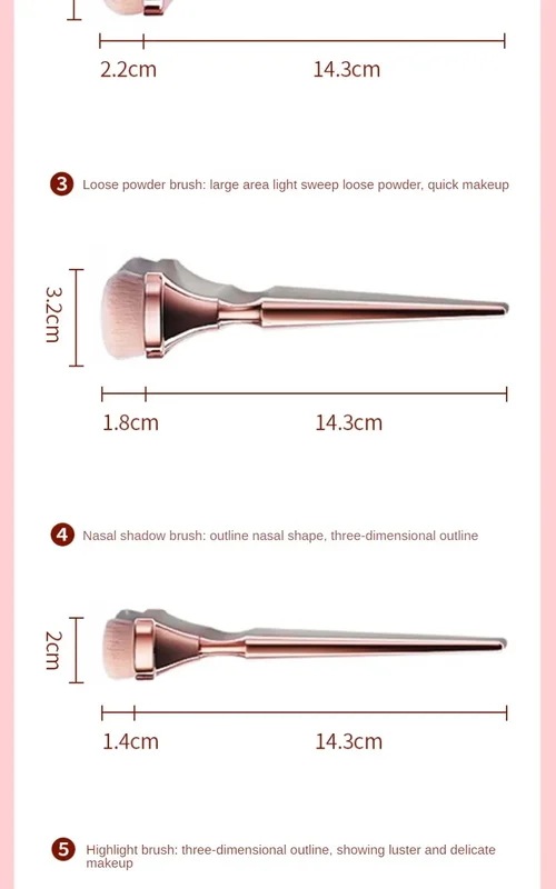メイクブラシセット,ピンクとゴールド,デラックス,パウダー,アイシャドウ,ファンデーション,リップ,ミックス,9ピース/セット
