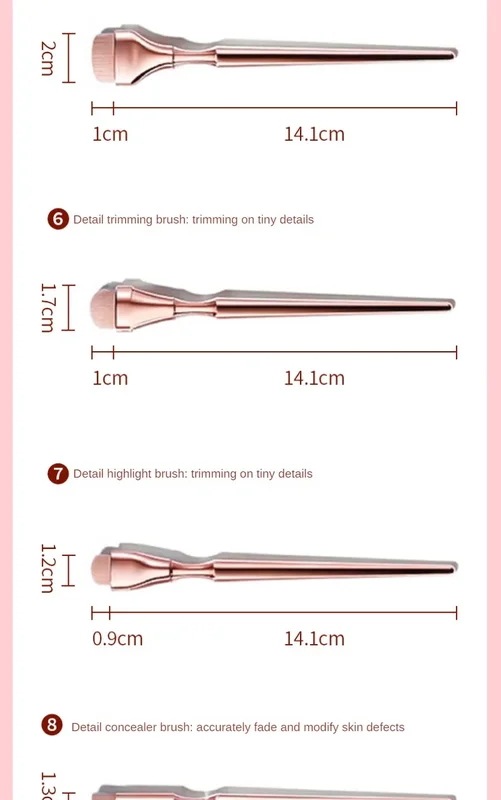 メイクブラシセット,ピンクとゴールド,デラックス,パウダー,アイシャドウ,ファンデーション,リップ,ミックス,9ピース/セット