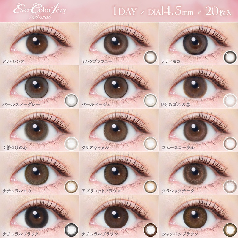 【Fellow おまけ付き】 カラコン 1day エバーカラーワンデー ナチュラル 新木優子 【2箱40枚入】 ミルクブラウニー テディモカ パールスノーグレー パールベージュ ひと