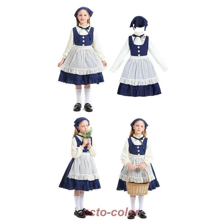 ハロウィン コスプレ ハロウィン衣装 ワンピース ドレス マッチ売りの少女 童話 コスプレ Halloween 子供用 キッズ ワンピース コスム 仮装 メイド服 4点 mdprevattcaulkingandwaterproofing.com