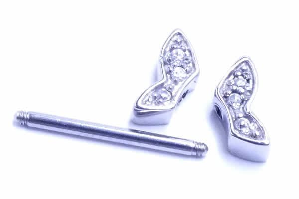 Qoo10] 蝶ニップルピアス 14ゲージ 14G 軟