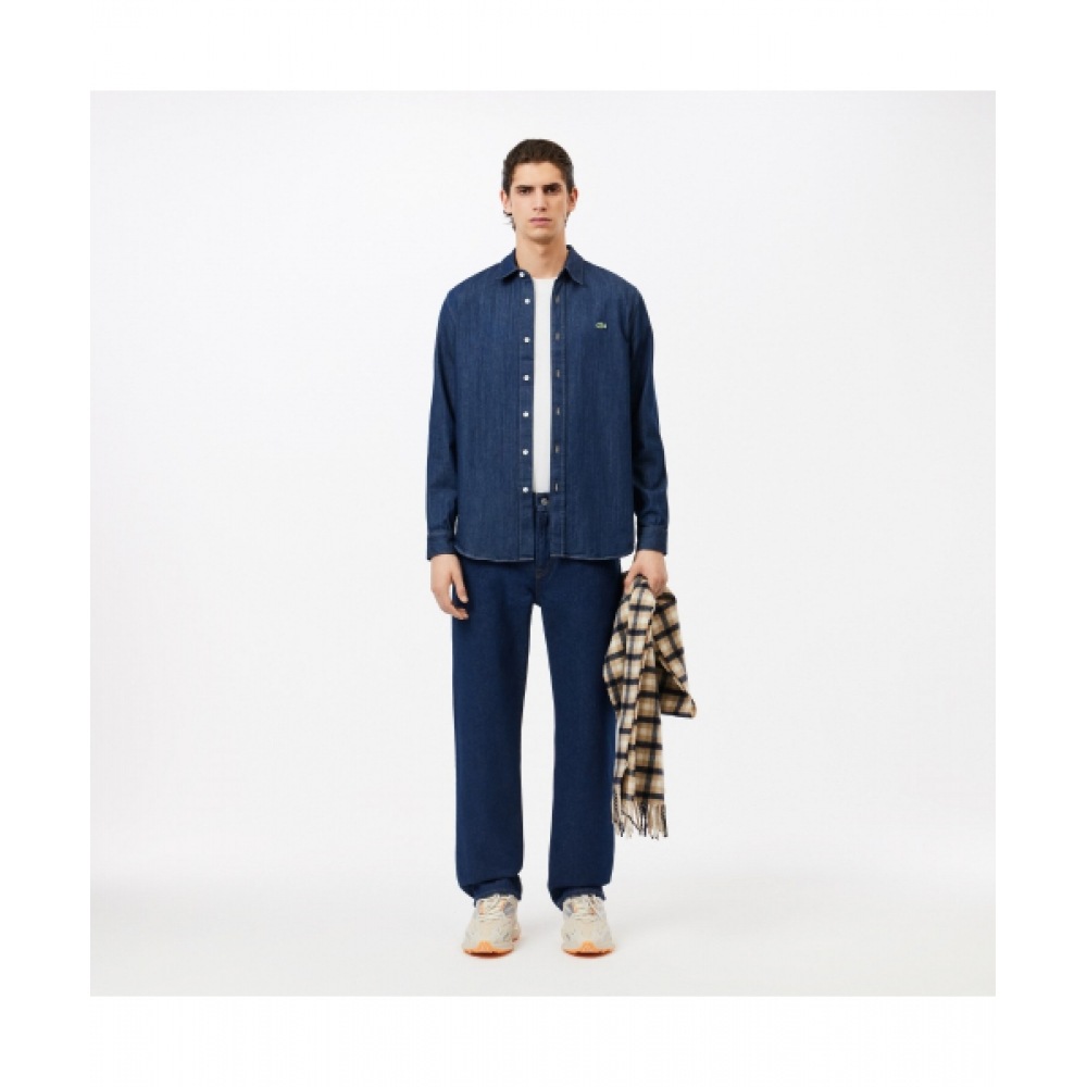 LACOSTE ストレートデニム 28 ダークブルー ラコステ LACOSTE ワイドデニムパンツ （ダークインディゴブルー