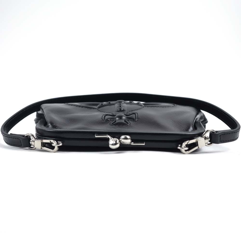 ヴィヴィアンウエストウッド バッグ ショルダーバッグ 肩掛け がま口 お財布ポシェット レザー ブラック VIVIENNE S CLUTCH BLACK BAG Vivienne Westwood 5 ヴィヴィアンウエストウッド バッグ ショルダーバッグ 肩掛け がま口 お財布ポシェット レザー ブラック VIVIENNE S CLUTCH BLACK BAG Vivienne Westwood 5