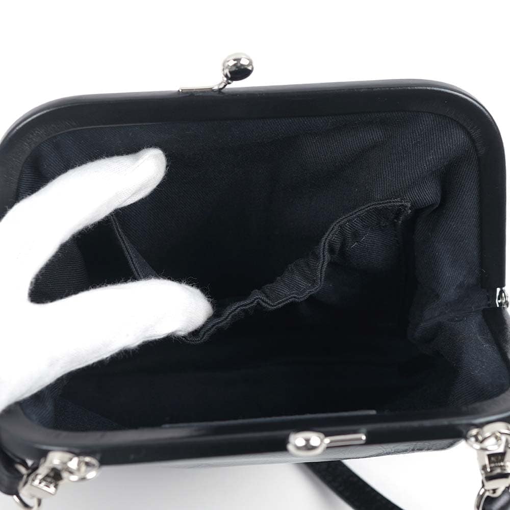 ヴィヴィアンウエストウッド バッグ ショルダーバッグ 肩掛け がま口 お財布ポシェット レザー ブラック VIVIENNE S CLUTCH BLACK BAG Vivienne Westwood 5 ヴィヴィアンウエストウッド バッグ ショルダーバッグ 肩掛け がま口 お財布ポシェット レザー ブラック VIVIENNE S CLUTCH BLACK BAG Vivienne Westwood 5