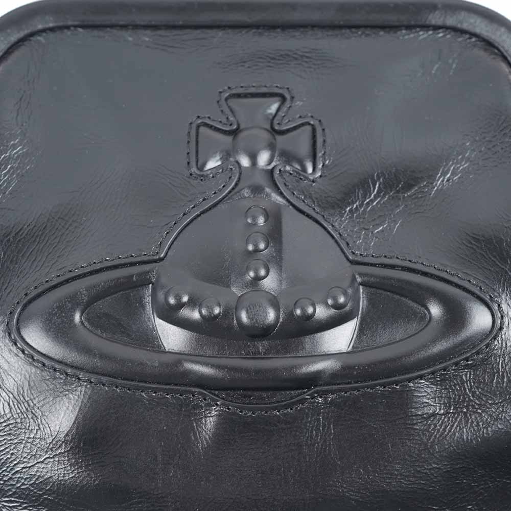 ヴィヴィアンウエストウッド バッグ ショルダーバッグ 肩掛け がま口 お財布ポシェット レザー ブラック VIVIENNE S CLUTCH BLACK BAG Vivienne Westwood 5 ヴィヴィアンウエストウッド バッグ ショルダーバッグ 肩掛け がま口 お財布ポシェット レザー ブラック VIVIENNE S CLUTCH BLACK BAG Vivienne Westwood 5