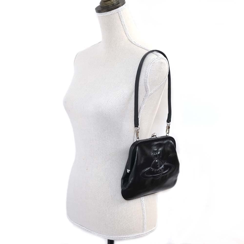 ヴィヴィアンウエストウッド バッグ ショルダーバッグ 肩掛け がま口 お財布ポシェット レザー ブラック VIVIENNE S CLUTCH BLACK BAG Vivienne Westwood 5 ヴィヴィアンウエストウッド バッグ ショルダーバッグ 肩掛け がま口 お財布ポシェット レザー ブラック VIVIENNE S CLUTCH BLACK BAG Vivienne Westwood 5