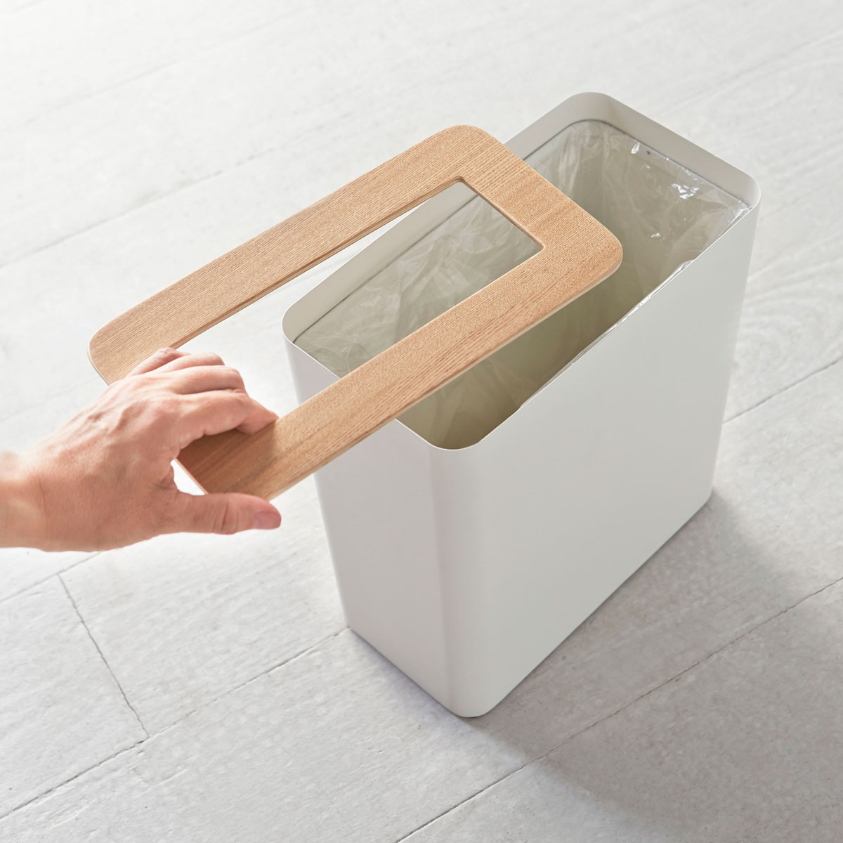 ゴミ箱 山崎実業 RIN リン トラッシュカン 角型 ナチュラル ゴミ箱 山崎実業 RIN リン トラッシュカン 角型 ナチュラル
