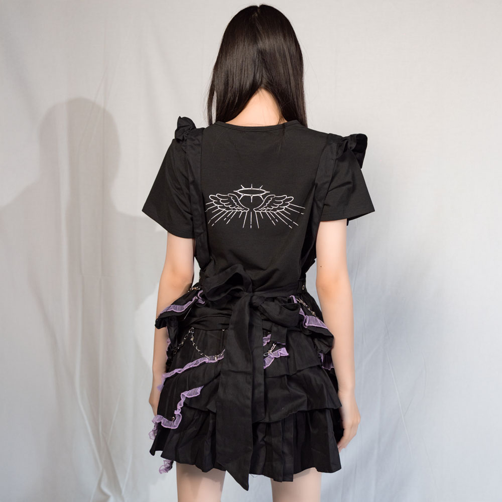 DEVIL PUNK エプロン 原宿系 原宿 ファッション ロック 天使界隈 天使 悪魔 派手 かわいい 個性的 ブラック jr-591-133 DEVIL PUNK エプロン 原宿系 原宿 ファッション ロック 天使界隈 天使 悪魔 派手 かわいい 個性的 ブラック jr-591-133