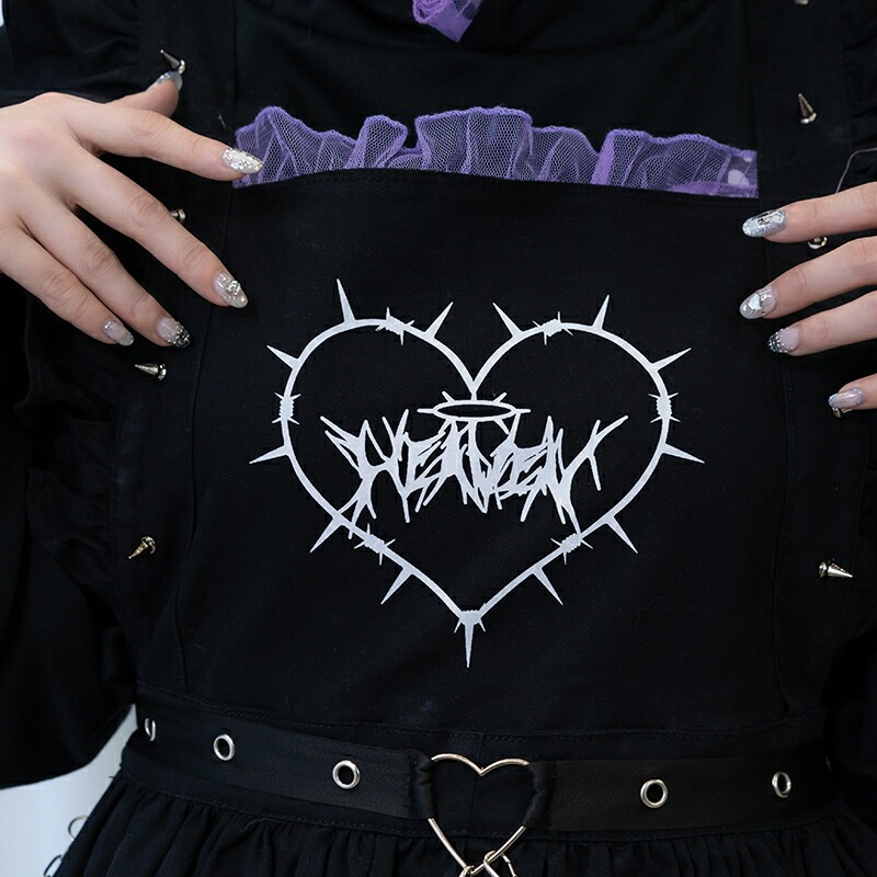 DEVIL PUNK エプロン 原宿系 原宿 ファッション ロック 天使界隈 天使 悪魔 派手 かわいい 個性的 ブラック jr-591-133 DEVIL PUNK エプロン 原宿系 原宿 ファッション ロック 天使界隈 天使 悪魔 派手 かわいい 個性的 ブラック jr-591-133