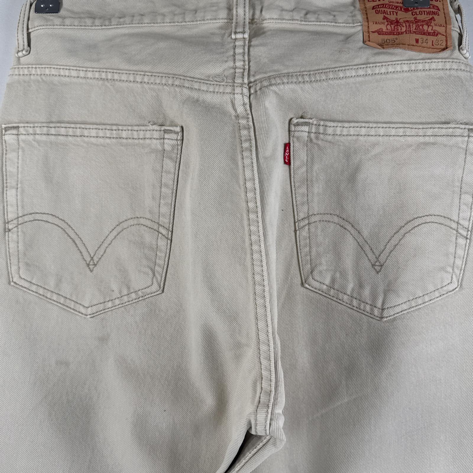 古着 デニムパンツ 505 ジップジーパン ストレート カラーパンツ 5ポケット w34 L32 ベージュ メンズ 古着 デニムパンツ 505 ジップジーパン ストレート カラーパンツ 5ポケット w34 L32 ベージュ メンズ