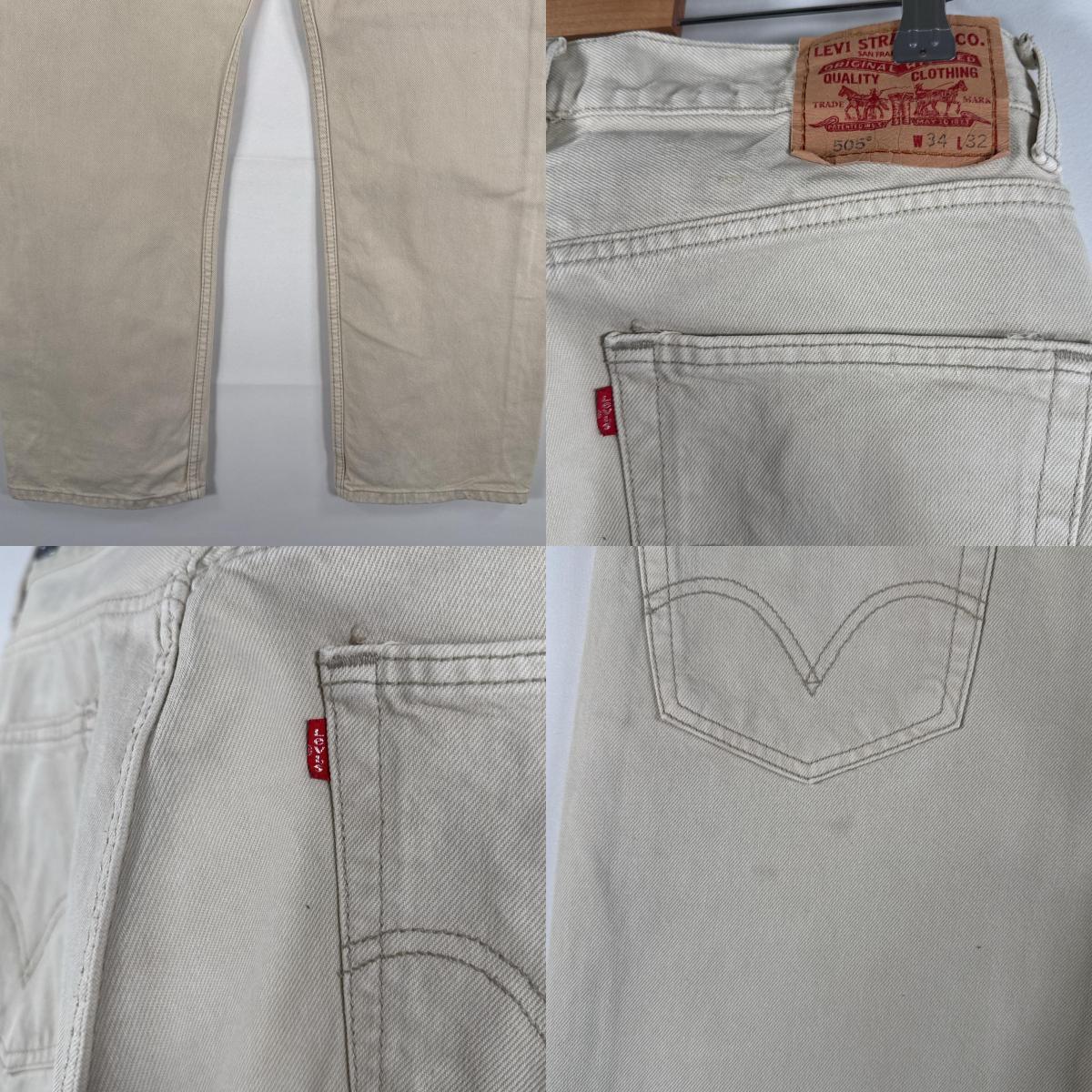 古着 デニムパンツ 505 ジップジーパン ストレート カラーパンツ 5ポケット w34 L32 ベージュ メンズ 古着 デニムパンツ 505 ジップジーパン ストレート カラーパンツ 5ポケット w34 L32 ベージュ メンズ