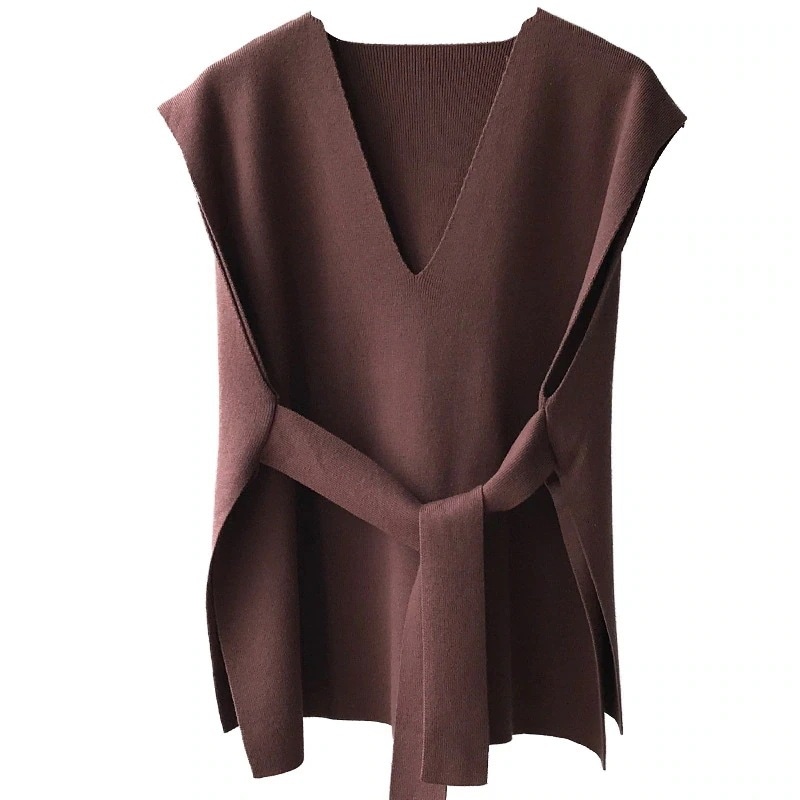 2025 夏 新作 Vネック ニットベスト レディース アウター ノースリーブ ニット ベスト トップス