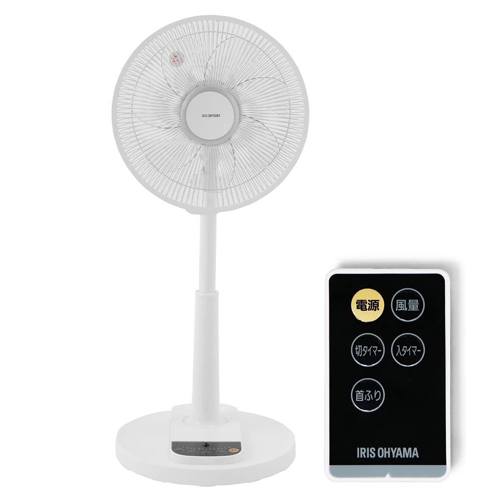 アイリスオーヤマ 扇風機 DCモーター 静音 タイマー付 リモコン付 首振り 7枚羽 ソフト気流 風量4段階 LFD-306L ホワイト