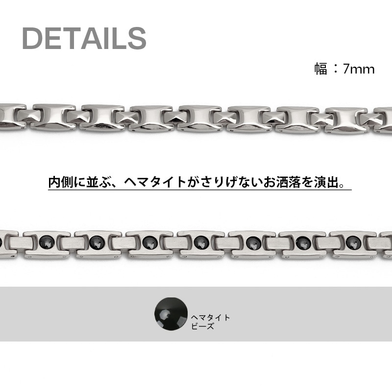 ステンレス 磁気ネックレス [n485-silver]