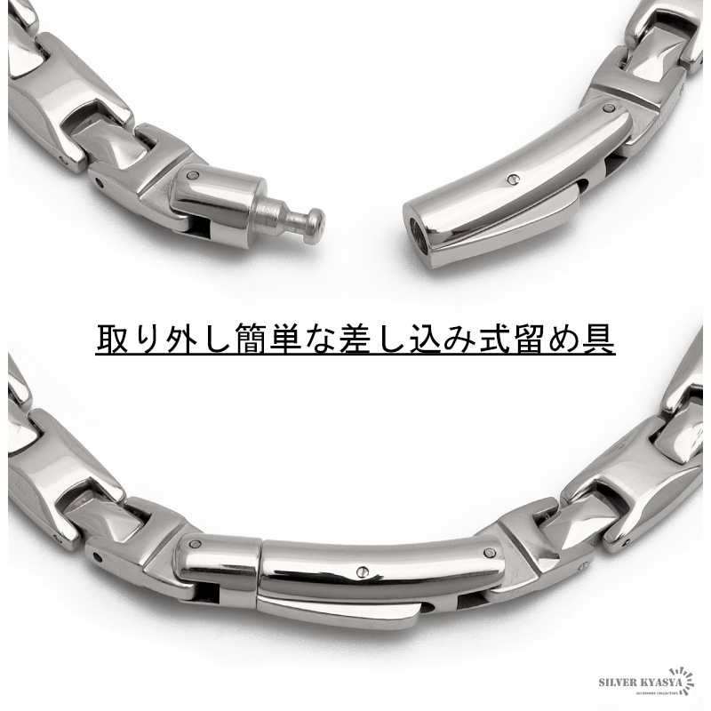 ステンレス 磁気ネックレス [n485-silver]