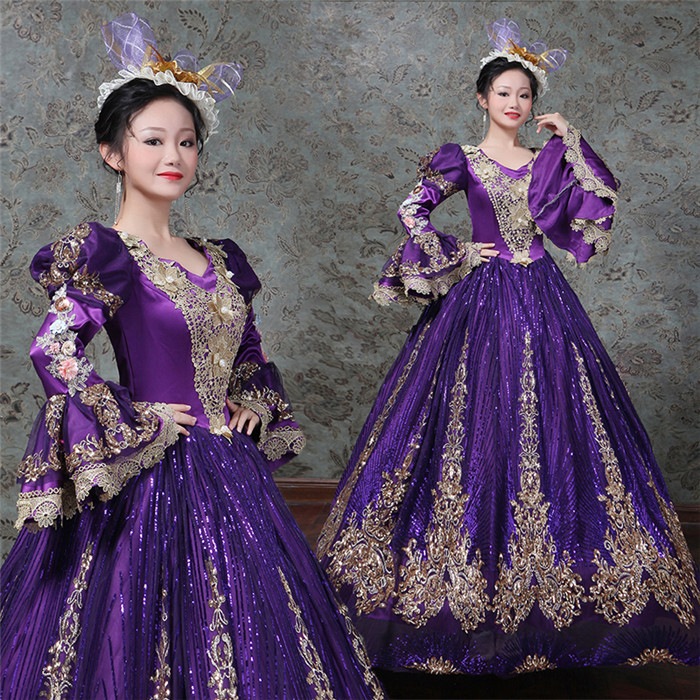 パープルドレス 中世貴族風 : レディース服 オペラ声楽 通販超歓迎