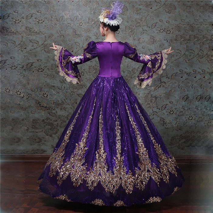 パープルドレス 中世貴族風 : レディース服 オペラ声楽 通販超歓迎