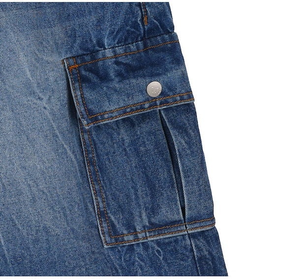 デニム・ジーパン NASTY FANCY CLUB [NF] BERMUDA DENIM CARGO PANTS 4BTR574 NASTY FANCY CLUB [NF] BERMUDA DENIM CARGO PANTS 4BTR574