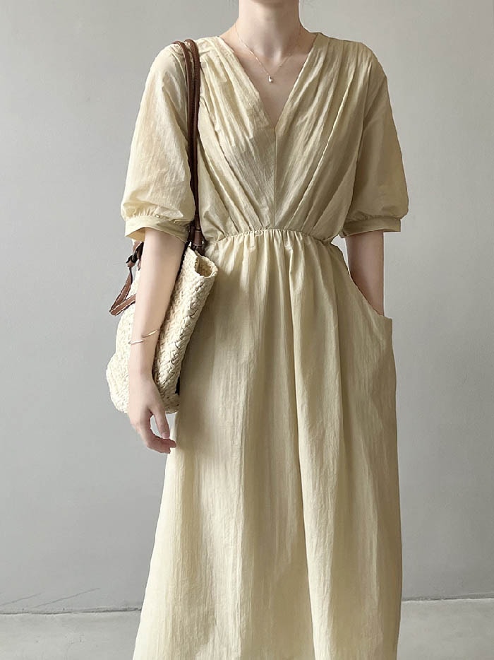 ワンピース 夏 レディース 半袖 Vネック シワ加工 ロング丈 ワンピース 大きいサイズ 夏 秋 ビッグシルエット 幅広カフス お洒落 体型カバー 着痩せ 涼しげ ひんやり 肌触り優しく シンプル カ ワンピース 夏 レディース 半袖 Vネック シワ加工 ロング丈 ワンピース 大きいサイズ 夏 秋 ビッグシルエット 幅広カフス お洒落 体型カバー 着痩せ 涼しげ ひんやり 肌触り優しく シンプル カ