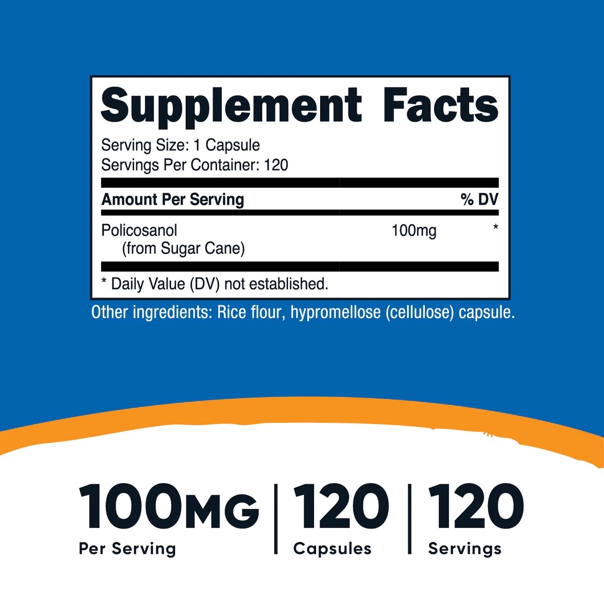 [USA] Nutricost ニュートリコストポリコサノール 100mg カプセル 120錠