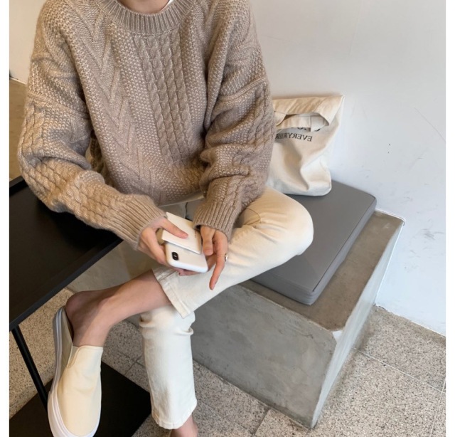 セーター ニット トップス クルーネック ケーブル編み ドロップショルダー オーバーサイズ 長袖 大人可愛い シンプル お洒落 こなれ感 デイリー 普段使い セーター ニット トップス クルーネック ケーブル編み ドロップショルダー オーバーサイズ 長袖 大人可愛い シンプル お洒落 こなれ感 デイリー 普段使い