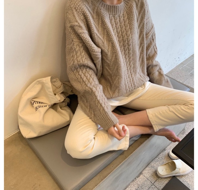 セーター ニット トップス クルーネック ケーブル編み ドロップショルダー オーバーサイズ 長袖 大人可愛い シンプル お洒落 こなれ感 デイリー 普段使い セーター ニット トップス クルーネック ケーブル編み ドロップショルダー オーバーサイズ 長袖 大人可愛い シンプル お洒落 こなれ感 デイリー 普段使い