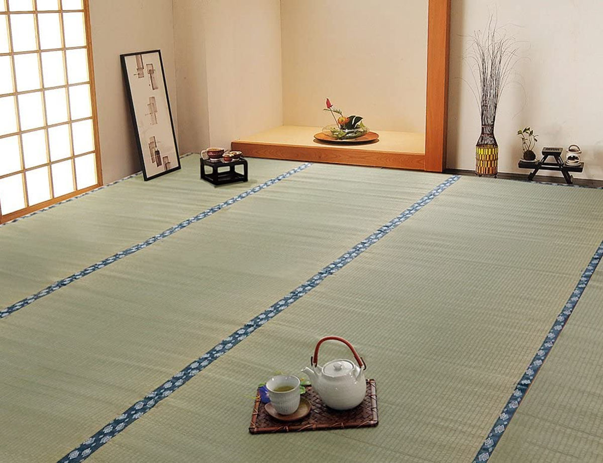 い草 カーペット 国産 上敷き 双目織 ほほえみ 六一間4.5畳 約277x277cm マット い草マット い草カーペット い草上敷き 絨毯 畳カバー 広島間 安芸間 4.5畳 正方形 畳める_5