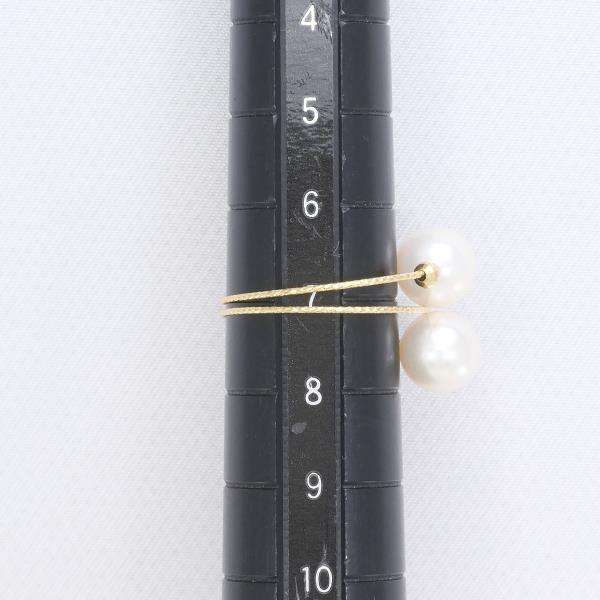 K18 18金 YG リング 指輪 7号～フリーサイズ パール 約7mm ジュエリー 中古