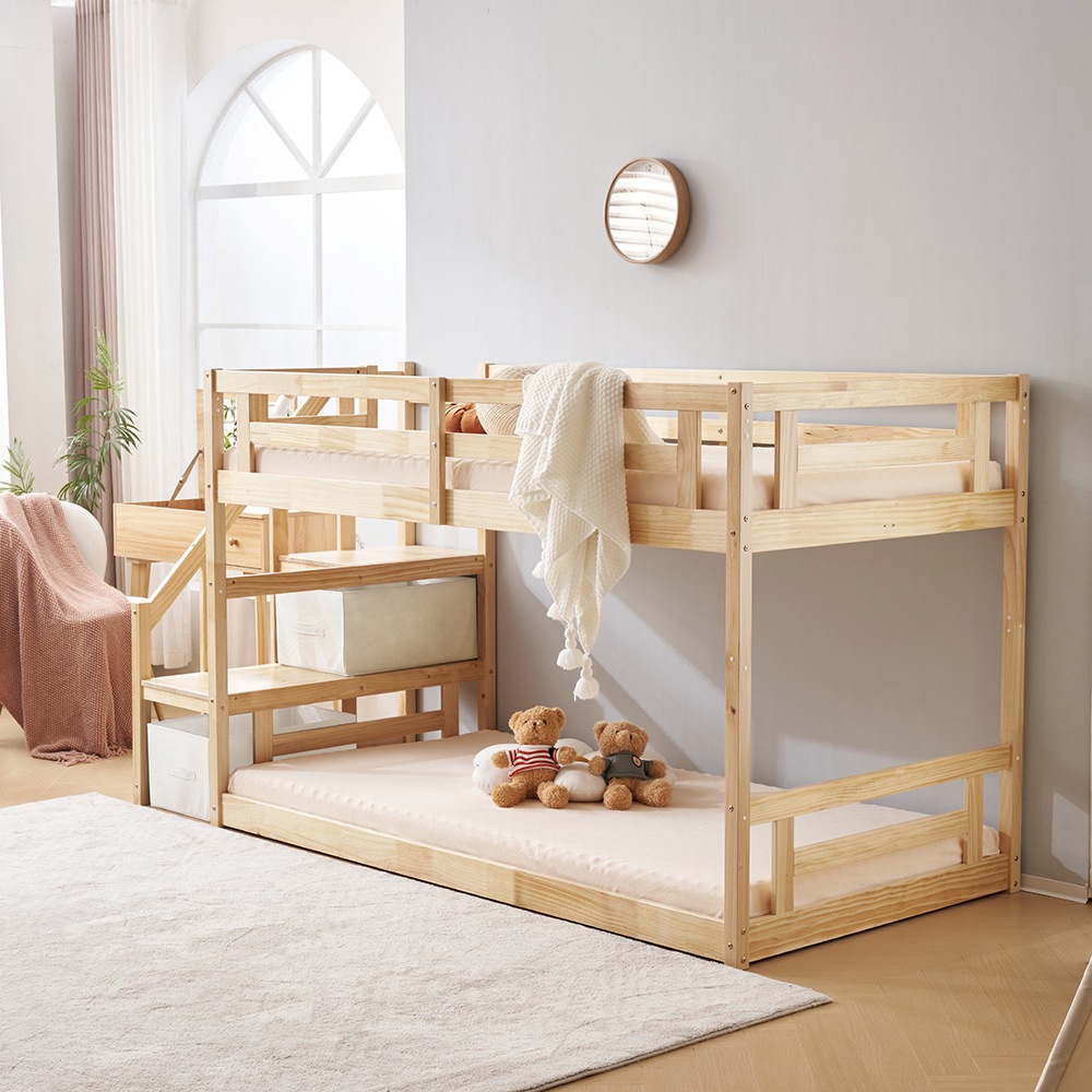 ロフトベッド 階段付き 木製 シングル システムベッド ロフト ベッド ハイタイプ ロフト 木製ベッド 天然木 収納 北欧風 大人 ベッド コンパクト
