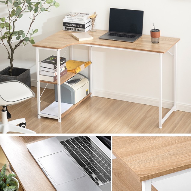 【国内出荷】【WF301556AAAオフィスチェア+パソコンデスク セット】【ブラウン】パソコンデスク L字 120cm 2段ラック付 デスク木製 ミシン台 書斎机 勉強机 ブラウン 【国内出荷】【WF301556AAAオフィスチェア+パソコンデスク セット】【ブラウン】パソコンデスク L字 120cm 2段ラック付 デスク木製 ミシン台 書斎机 勉強机 ブラウン