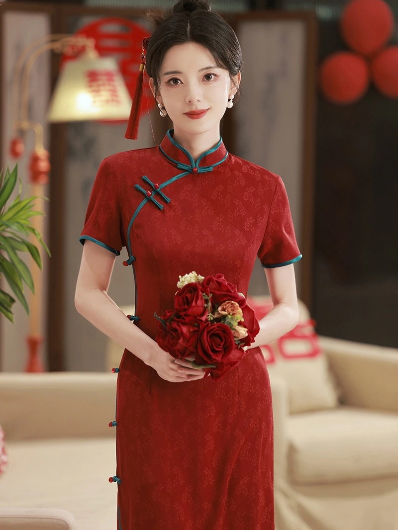 【急速出荷!】新入荷 花嫁披露宴ドレスチャイナドレスが優雅 チャイナドレス ドレス ワンピース レディース 韓国ファッション パーティードレス