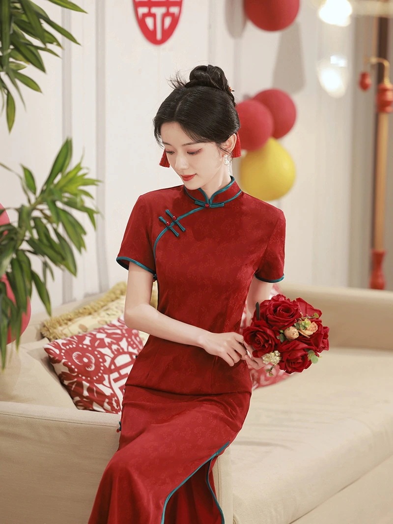 【急速出荷!】新入荷 花嫁披露宴ドレスチャイナドレスが優雅 チャイナドレス ドレス ワンピース レディース 韓国ファッション パーティードレス