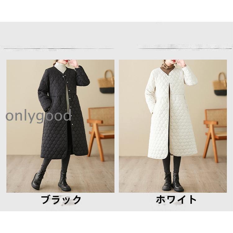 キルティングコート 中綿 レディース ロングコート ノーカラー ジャケット 中綿コーロング丈 コート キルティング 秋 冬 アウター ライトアウター トップス 長袖 キルティングコート 中綿 レディース ロングコート ノーカラー ジャケット 中綿コーロング丈 コート キルティング 秋 冬 アウター ライトアウター トップス 長袖